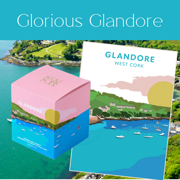 Glorious Glandore is a Candle and Print bundle by West Cork Folk. Designed and made here in West Cork.