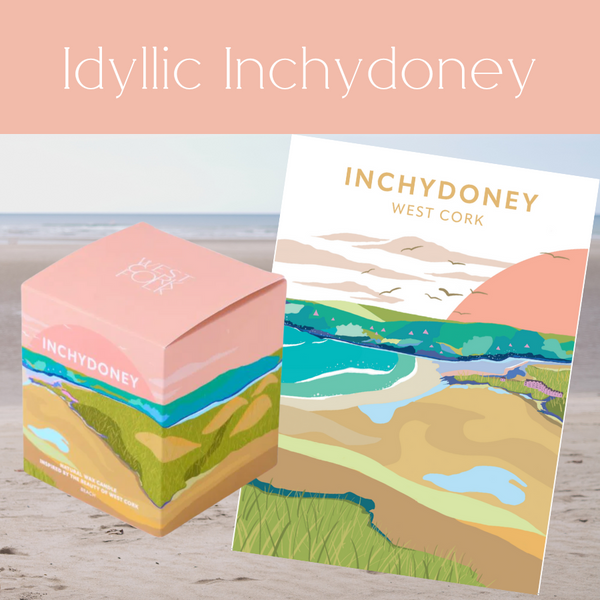 Inchydoney Candle and Print Bundle by West Cork Folk. Designed and made in West Cork.